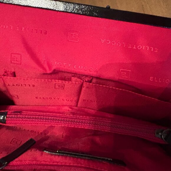 NWT Elliott Lucca Black Patent Leather Satchel - Picture 7 of 10